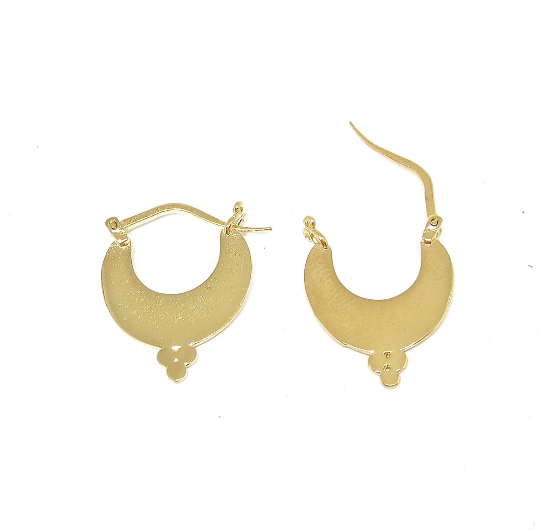 עגילי חישוק זהב מלא 14 קראט בעבודת יד, עגילי חישוק מרשימים