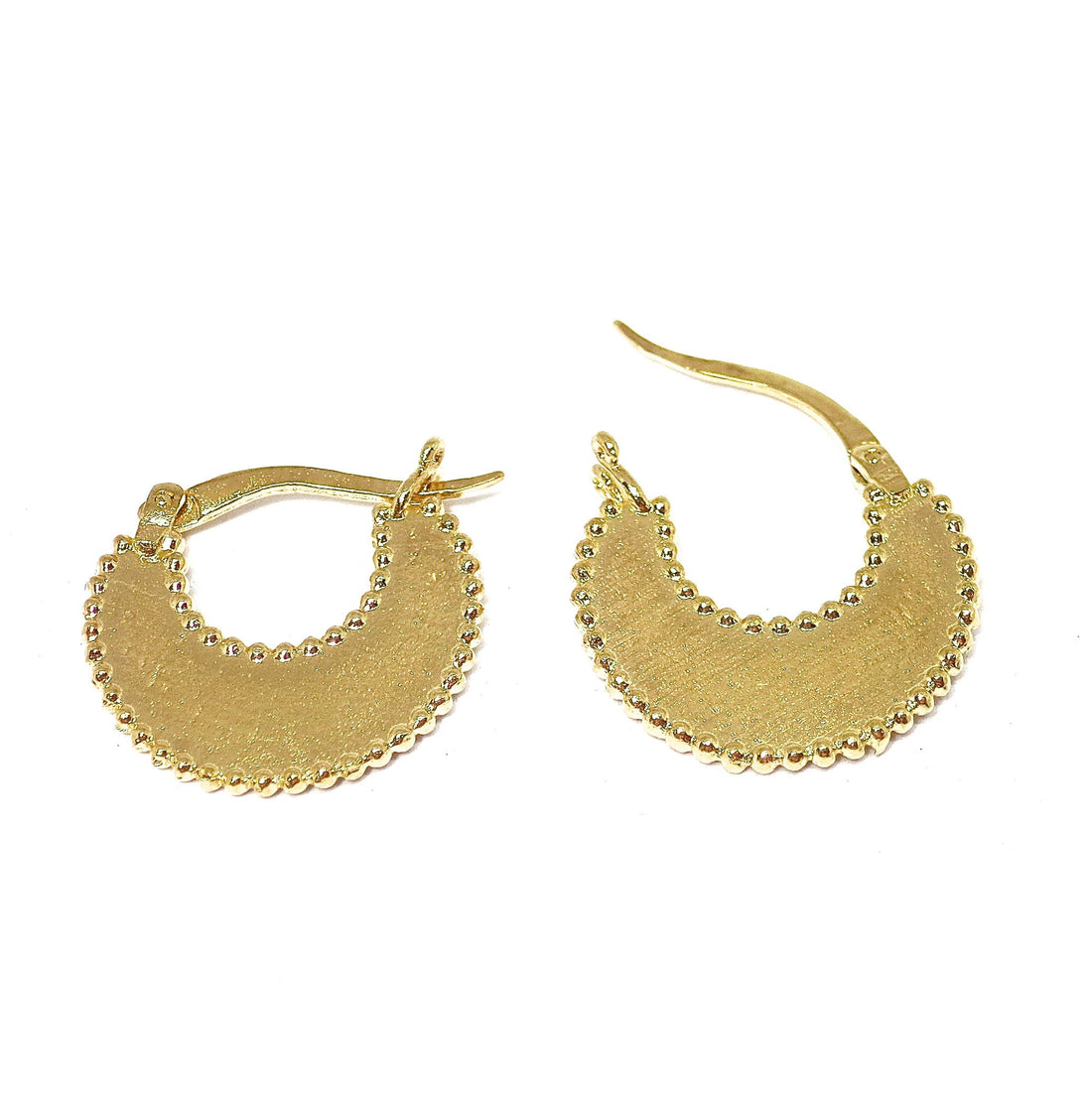 עגילי חישוק זהב סהר: תכשיטי אומן מצופים זהב 14 קראט