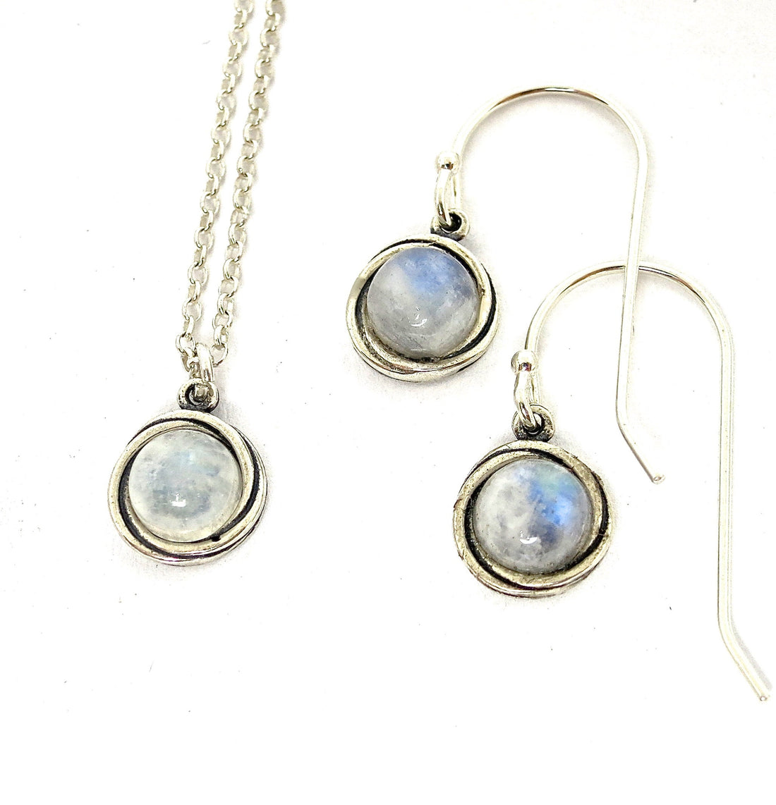 סט עגילי כסף סטרלינג 925 תלויים ותליון שרשרת