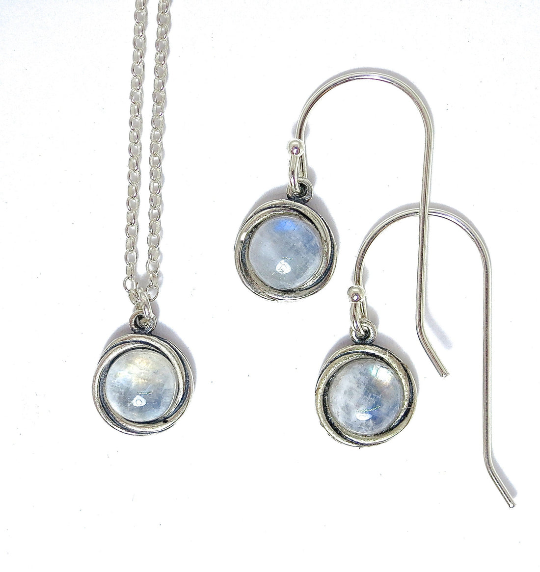 סט עגילי כסף סטרלינג 925 תלויים ותליון שרשרת