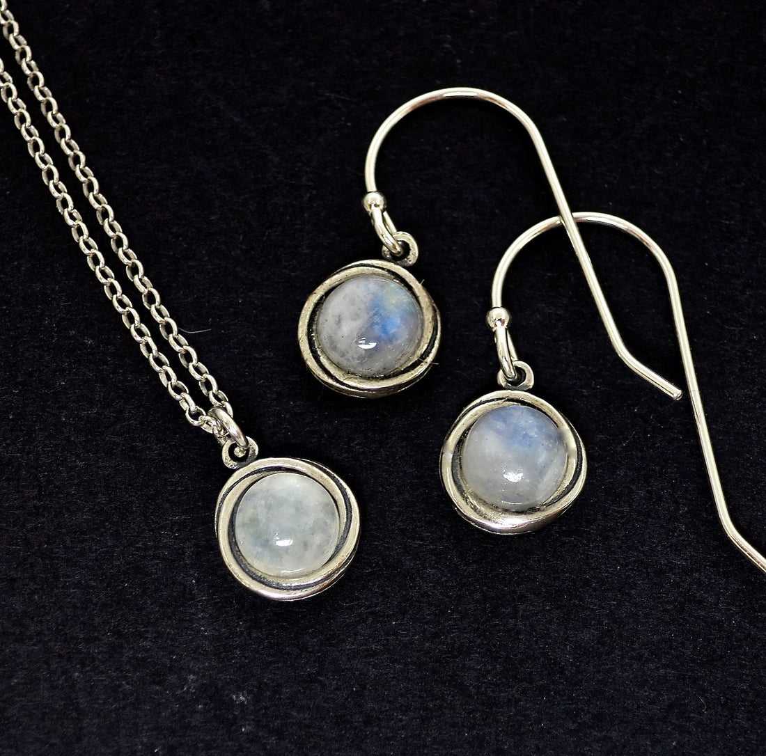 סט עגילי כסף סטרלינג 925 תלויים ותליון שרשרת