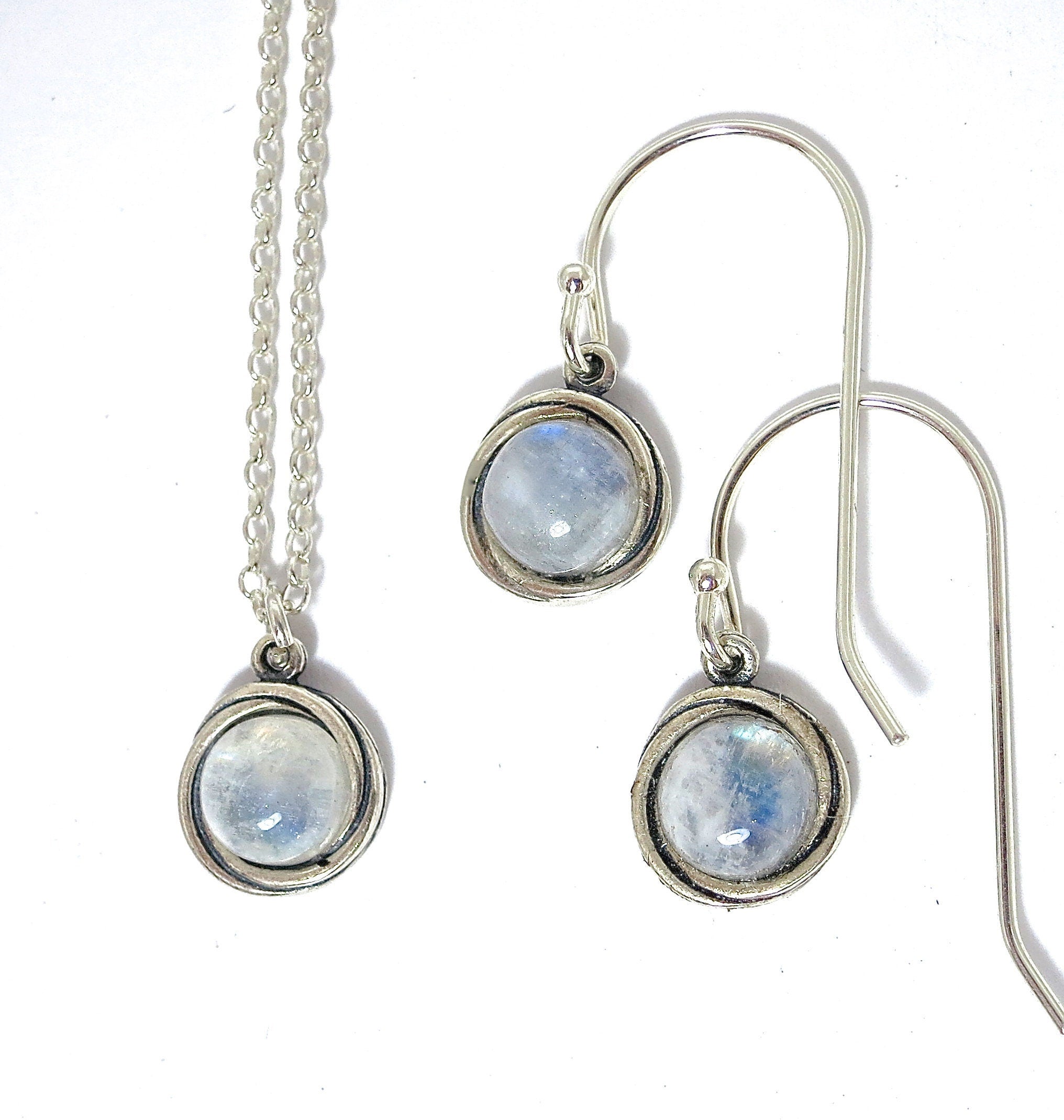 סט עגילי כסף סטרלינג 925 תלויים ותליון שרשרת