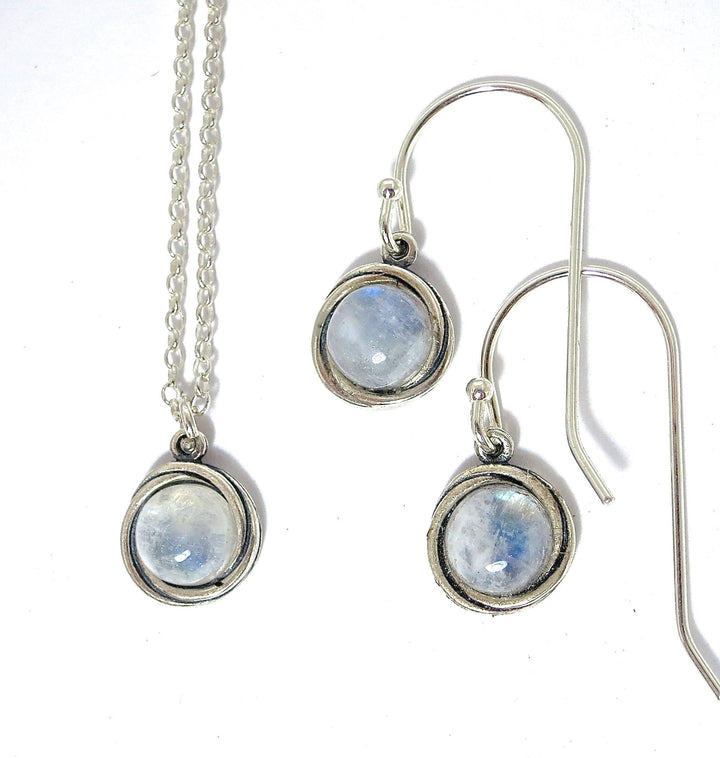 סט עגילי כסף סטרלינג 925 תלויים ותליון שרשרת