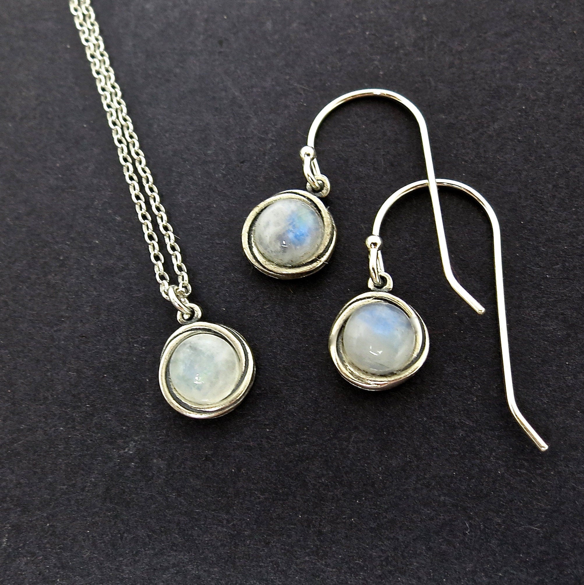 סט עגילי כסף סטרלינג 925 תלויים ותליון שרשרת