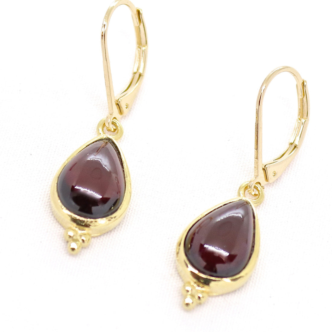 שרשרת טיפת גרנט מזהב מלא 14 קראט: תליון אבן לידה בינואר