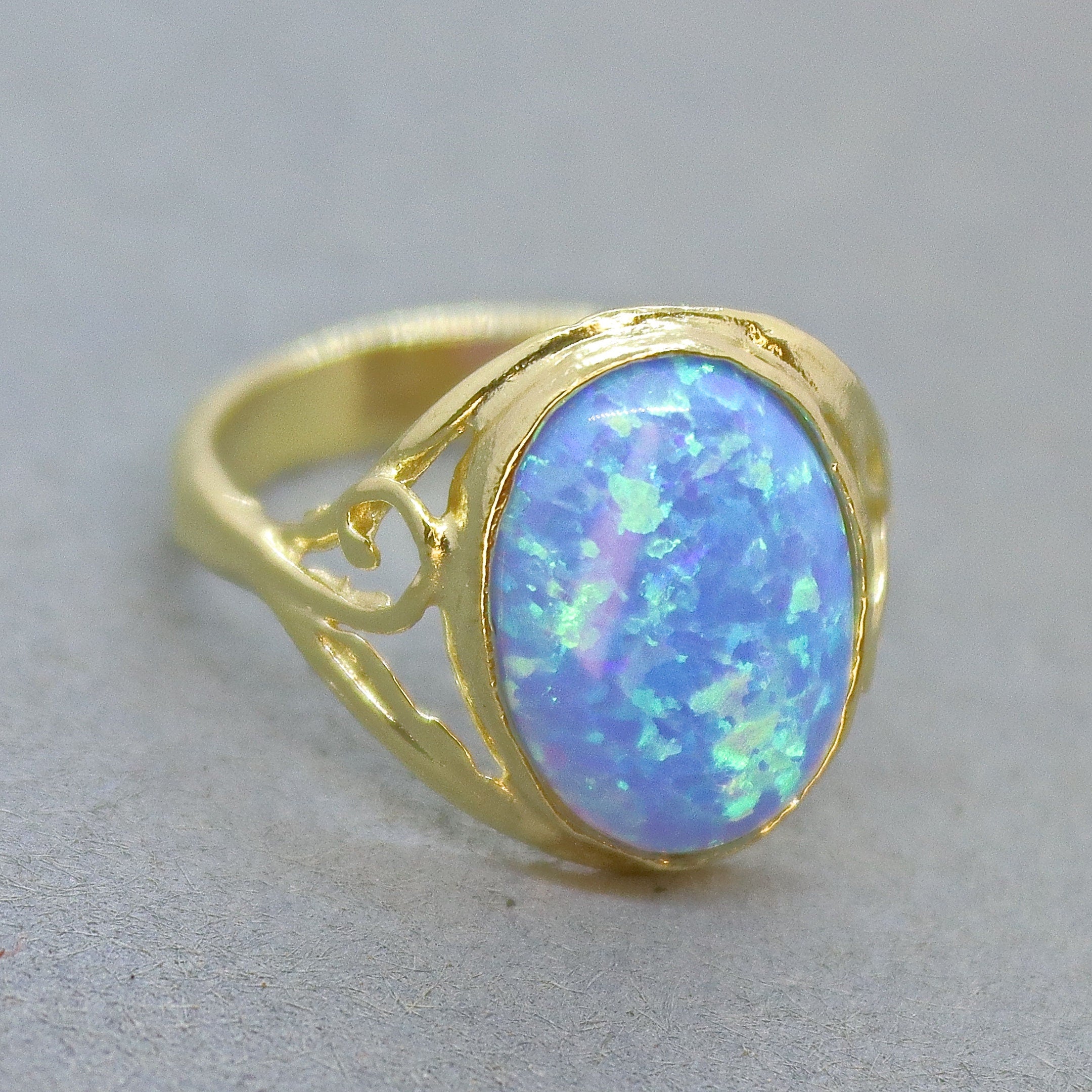 טבעת זהב אופל, טבעת סוליטר ויקטוריאנית בעבודת יד