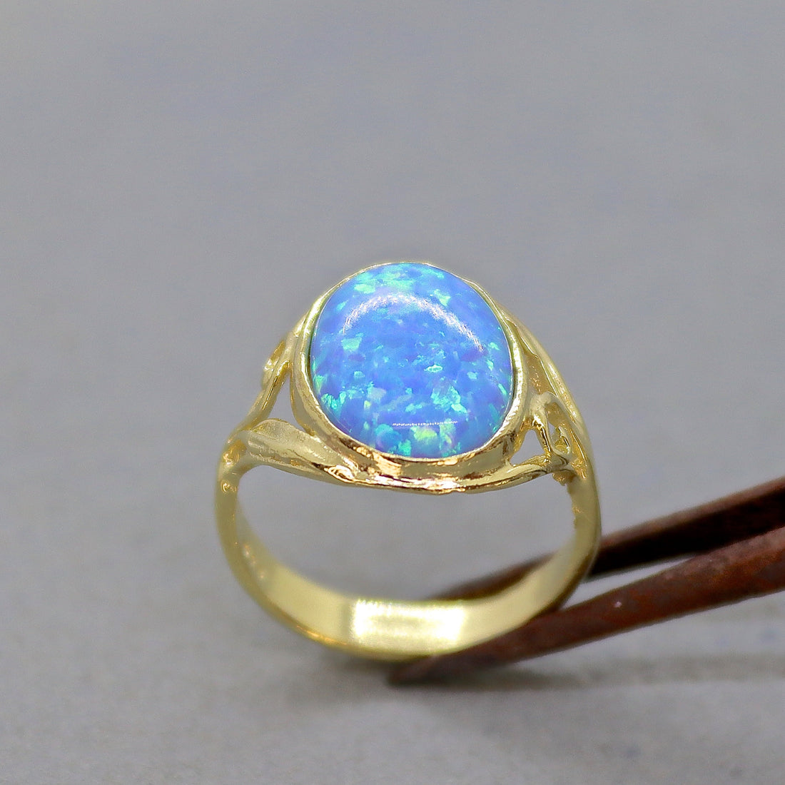 טבעת זהב אופל, טבעת סוליטר ויקטוריאנית בעבודת יד