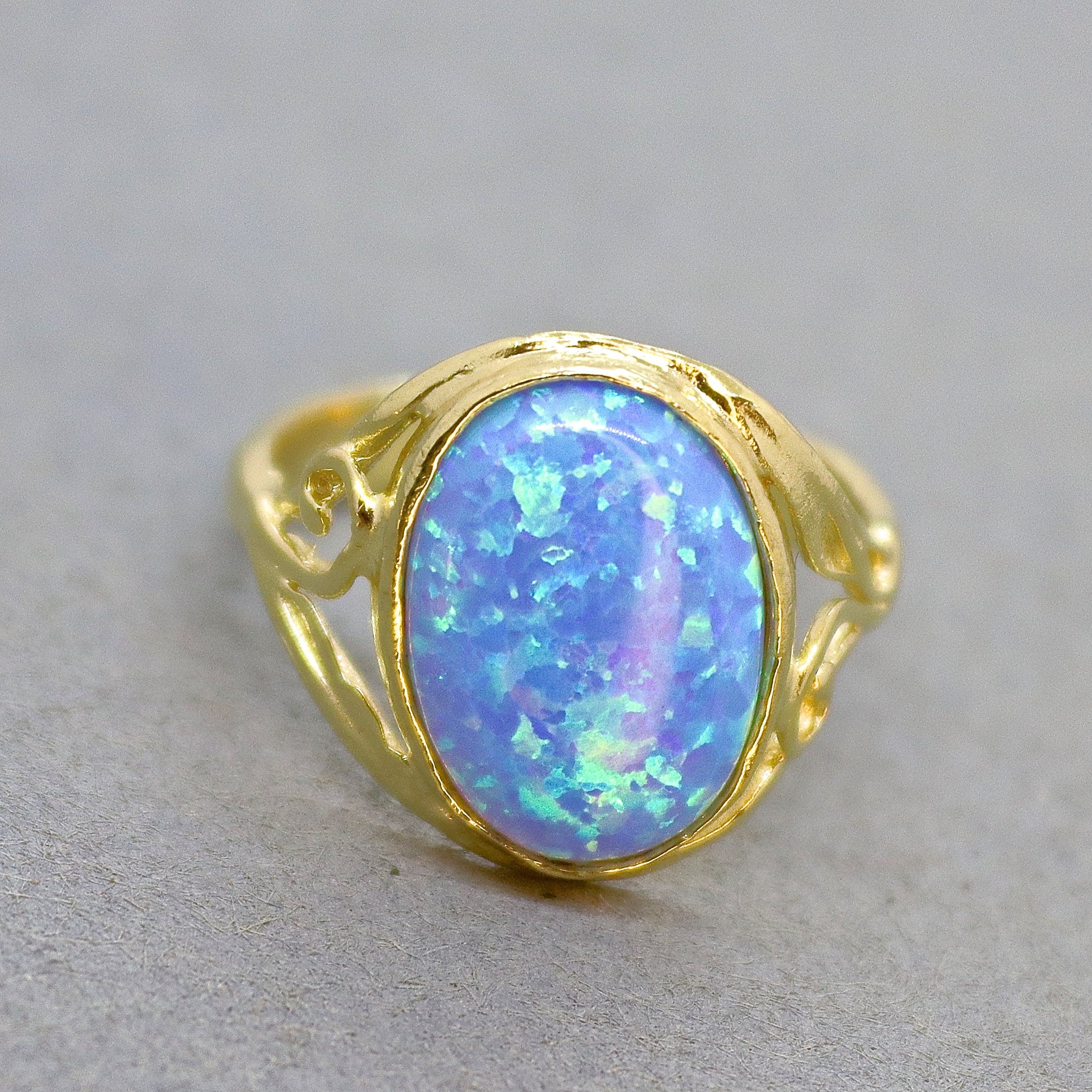 טבעת זהב אופל, טבעת סוליטר ויקטוריאנית בעבודת יד