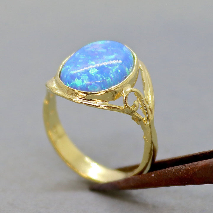 טבעת זהב אופל, טבעת סוליטר ויקטוריאנית בעבודת יד