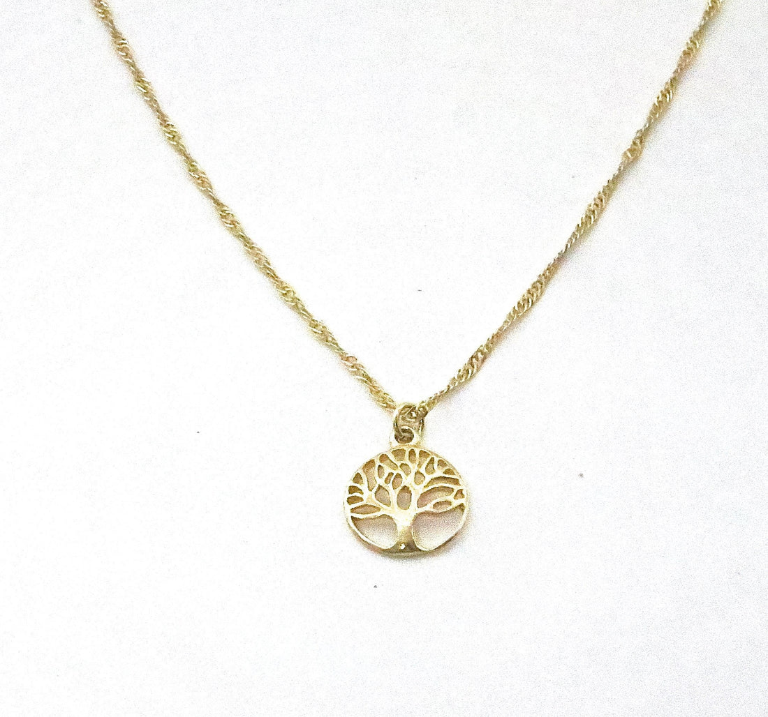 שרשרת עץ משפחה מזהב מלא 14 קראט, תליון שרשרת עץ החיים