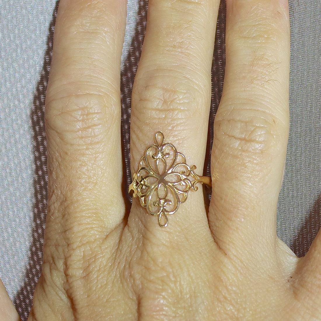 טבעת זהב פיליגרן בסגנון ויקטוריאני