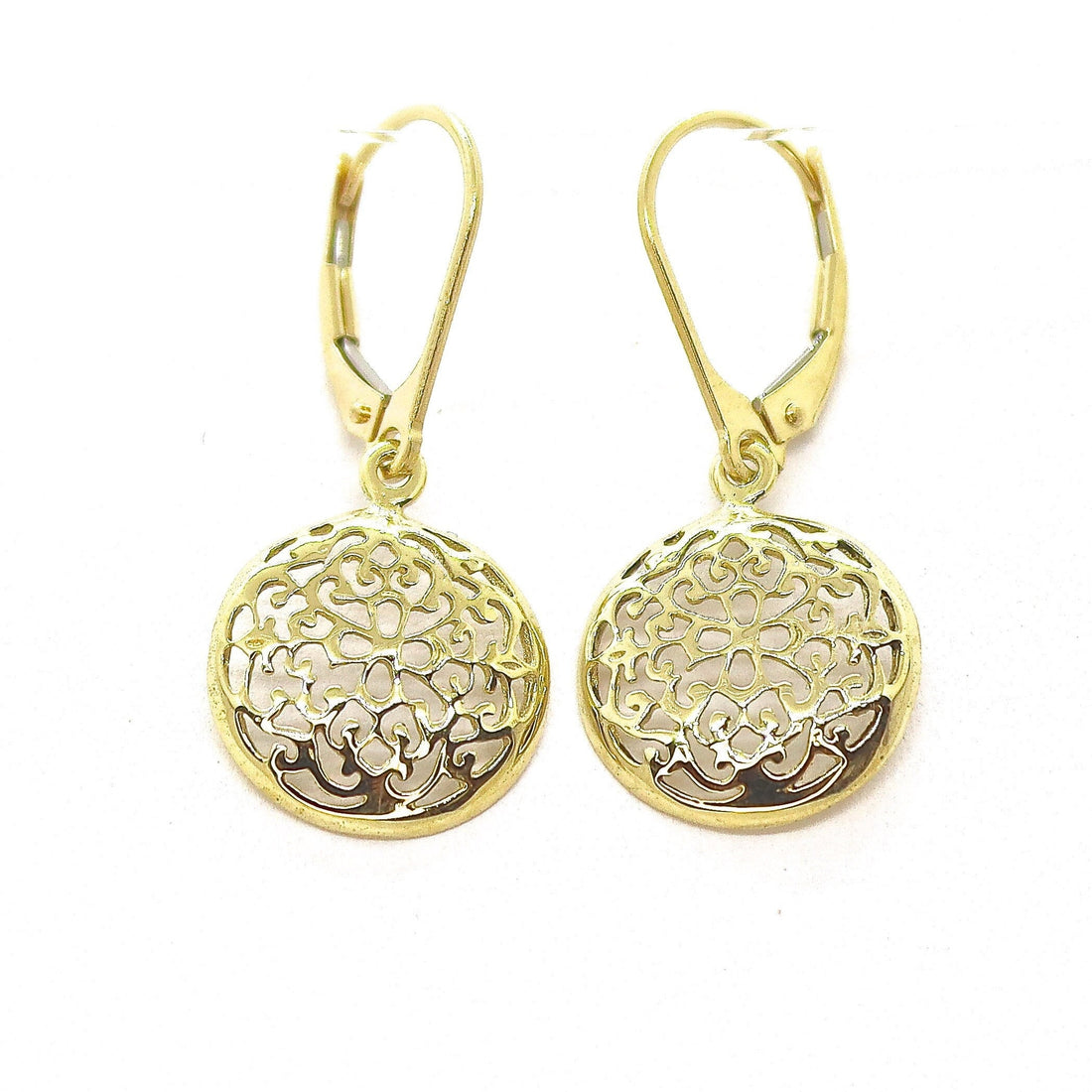 עגילי זהב פיליגרן תלויים, עגילי זהב ויקטוריאניים 14 קראט מלאים