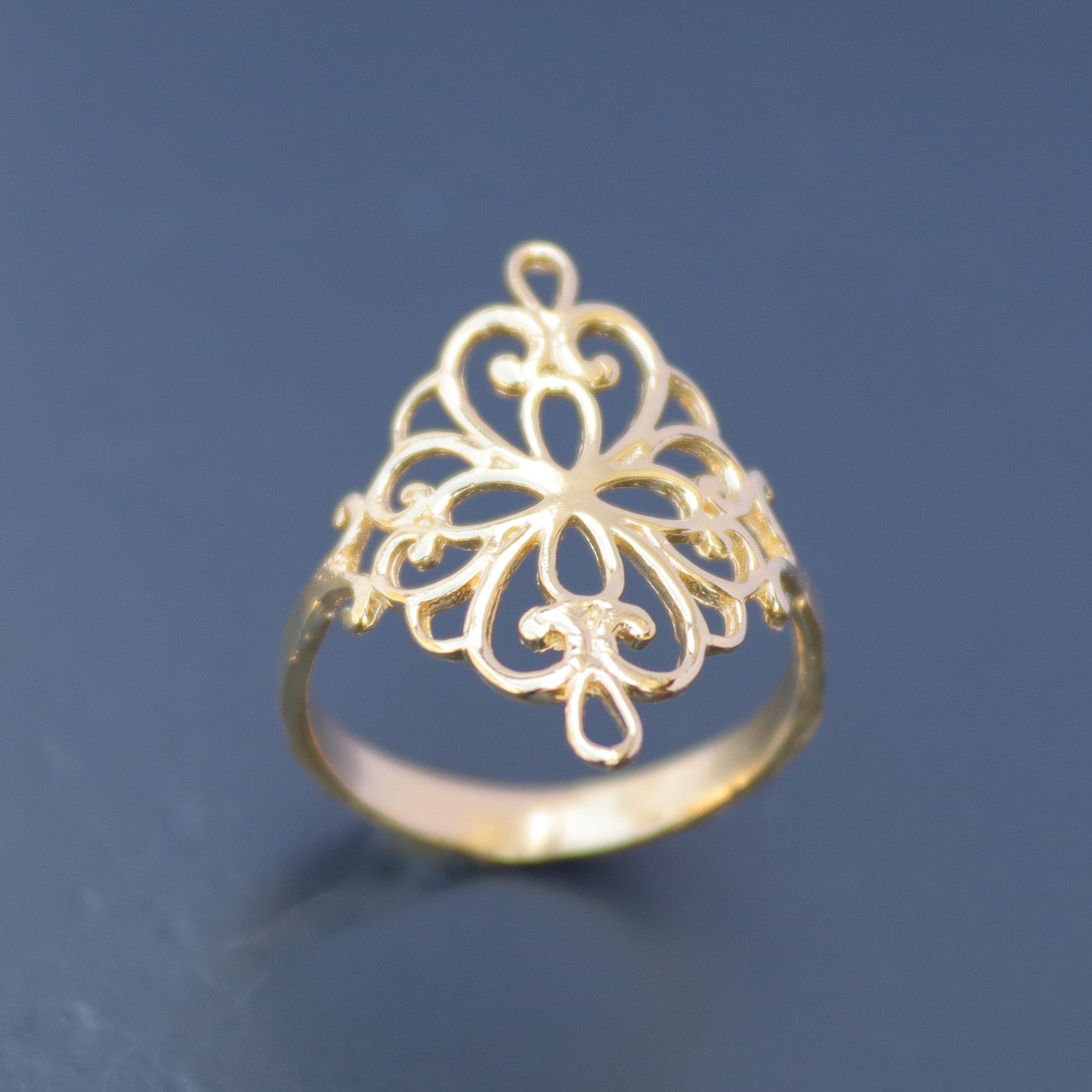 טבעת זהב ויקטוריאנית לנשים, טבעת ארוכה פיליגרן