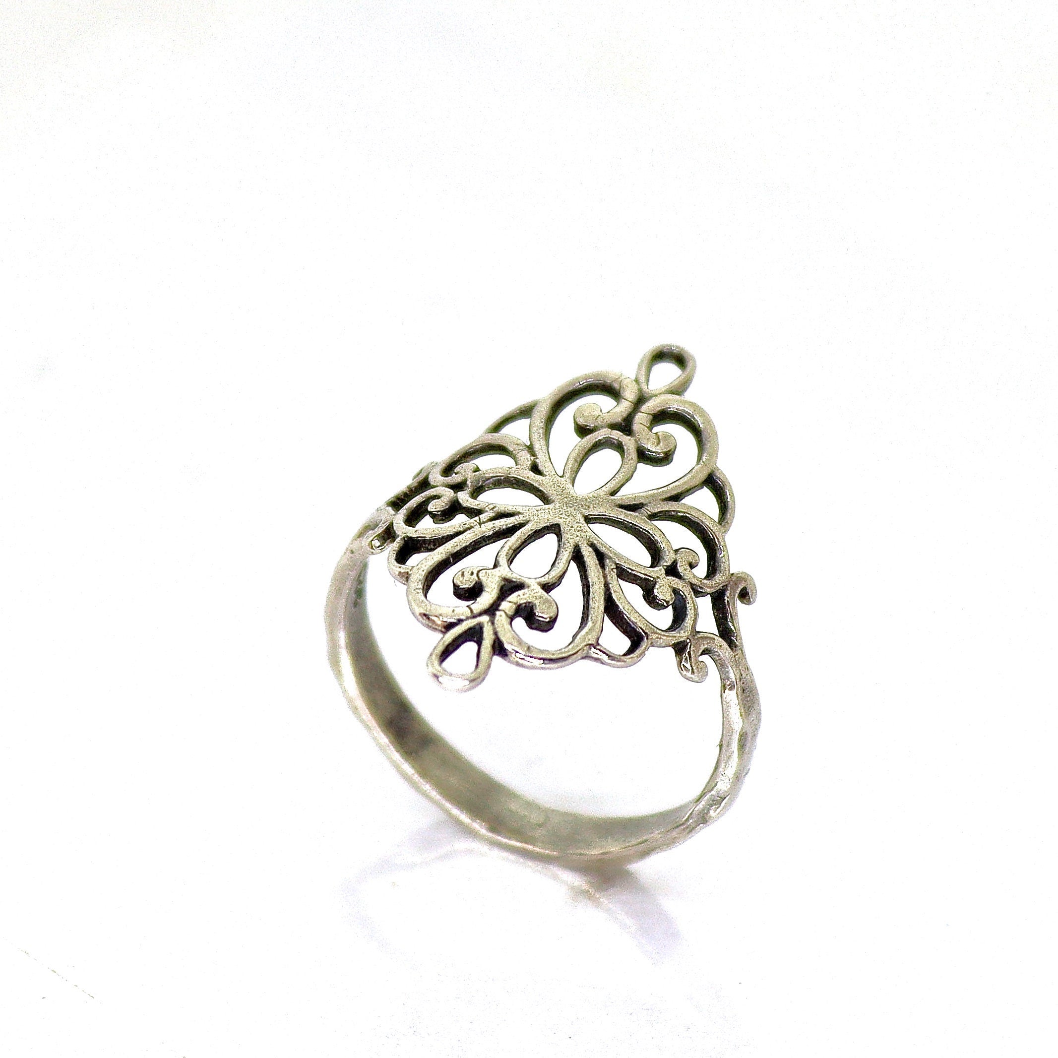 טבעת כסף סטרלינג פיליגרן: תכשיטים ויקטוריאניים בעבודת יד