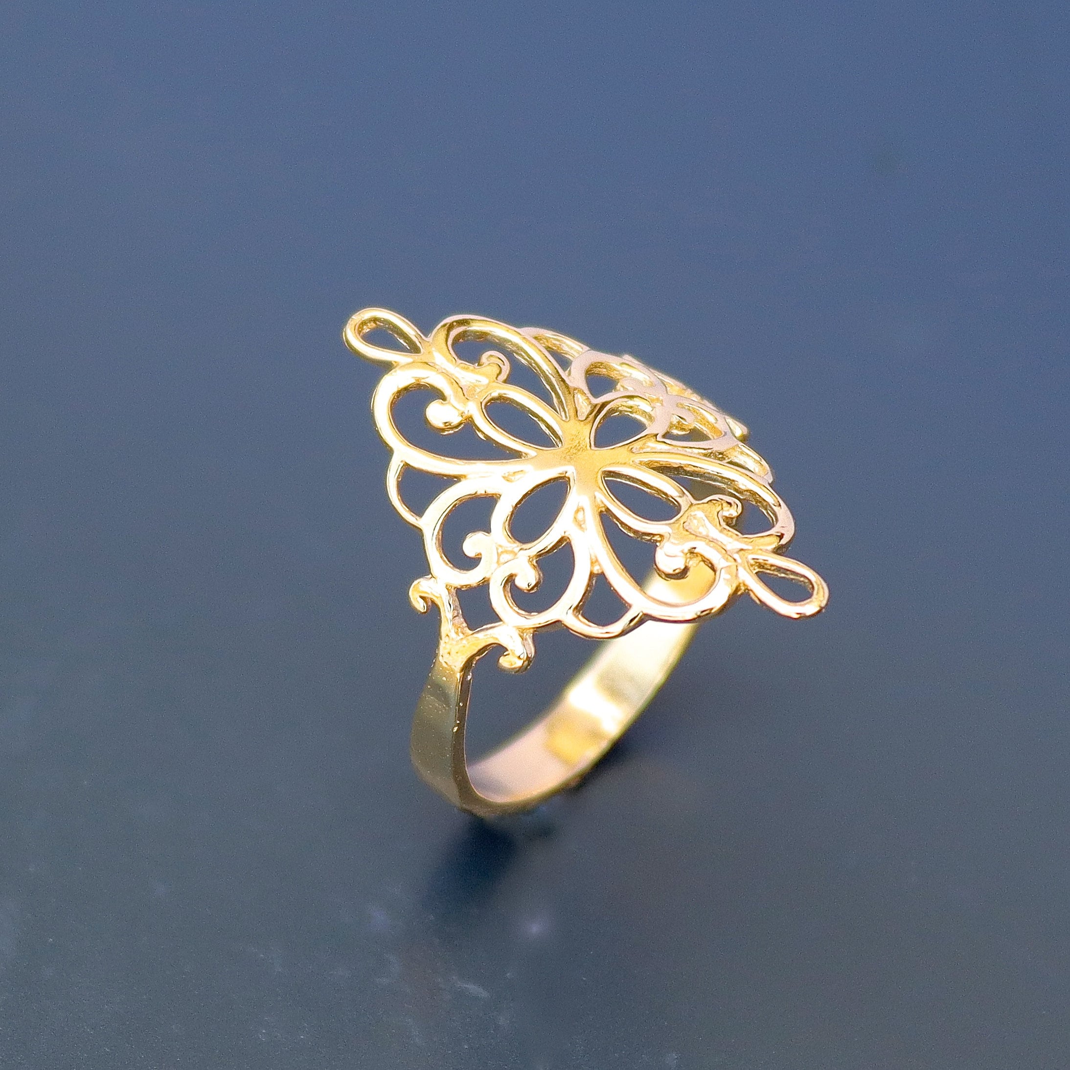 טבעת זהב פיליגרן בסגנון ויקטוריאני