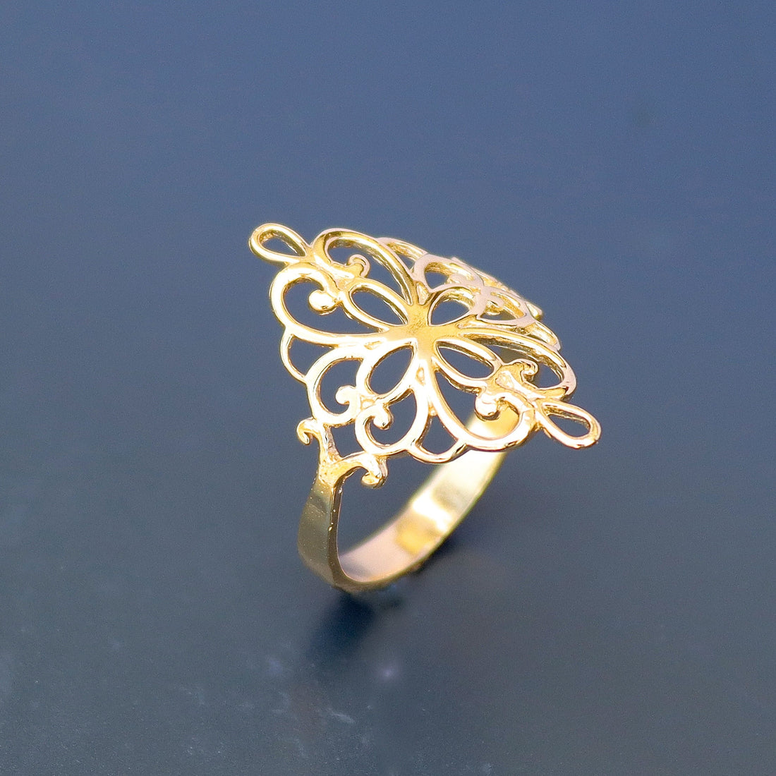 טבעת זהב ויקטוריאנית לנשים, טבעת ארוכה פיליגרן