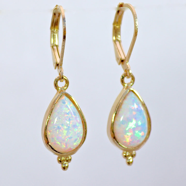 עגיל אופל זהב תלוי לאישה, עגילי טיפה עם אבן לידה