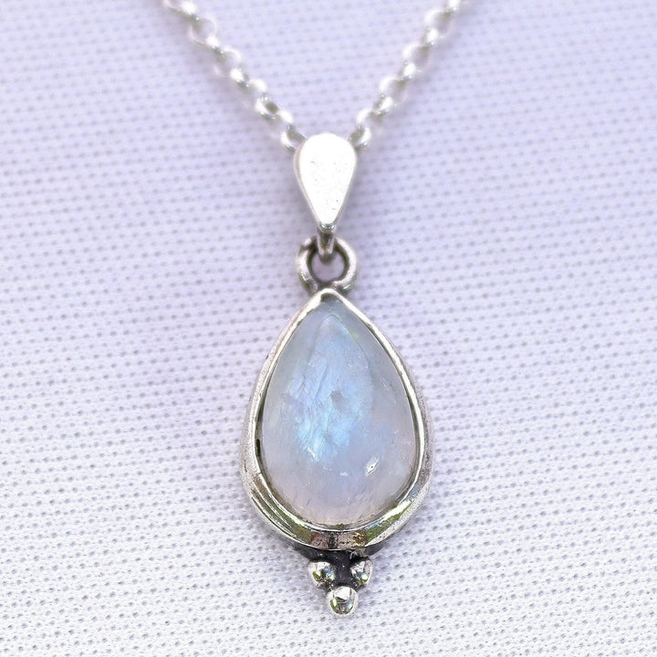 שרשרת אבן ירח, תליון שרשרת כסף סטרלינג 925 בצורת דמעה