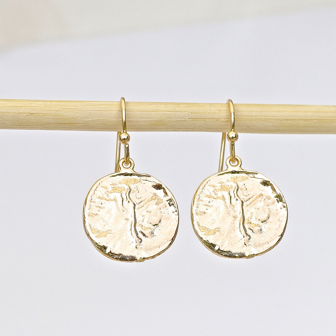 עגילי דיסק זהב תלויים, עגילי טקסטורה