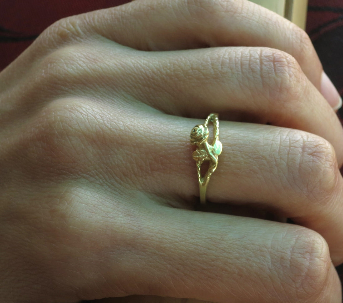 טבעת ורד מזהב מלא 14 קראט