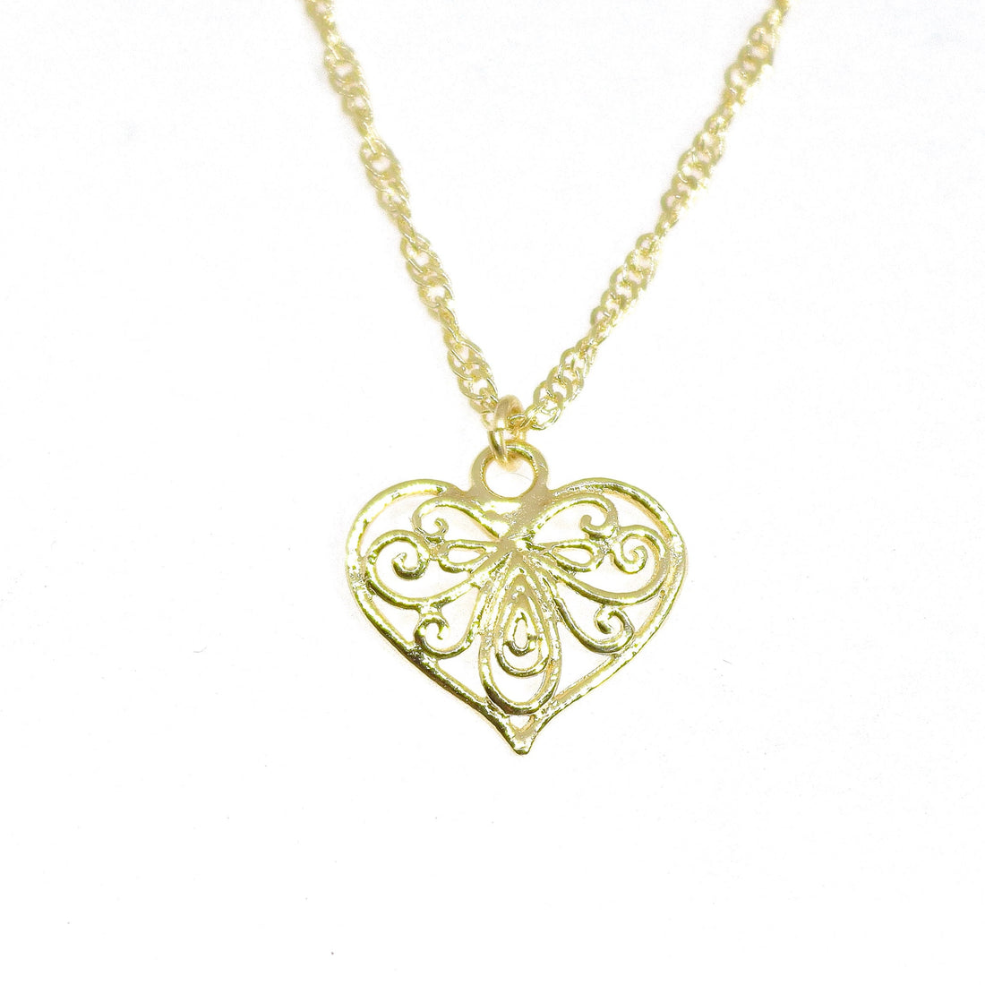 שרשרת תליון לב פיליגרן זהב 14 קראט, שרשרת לב זהב