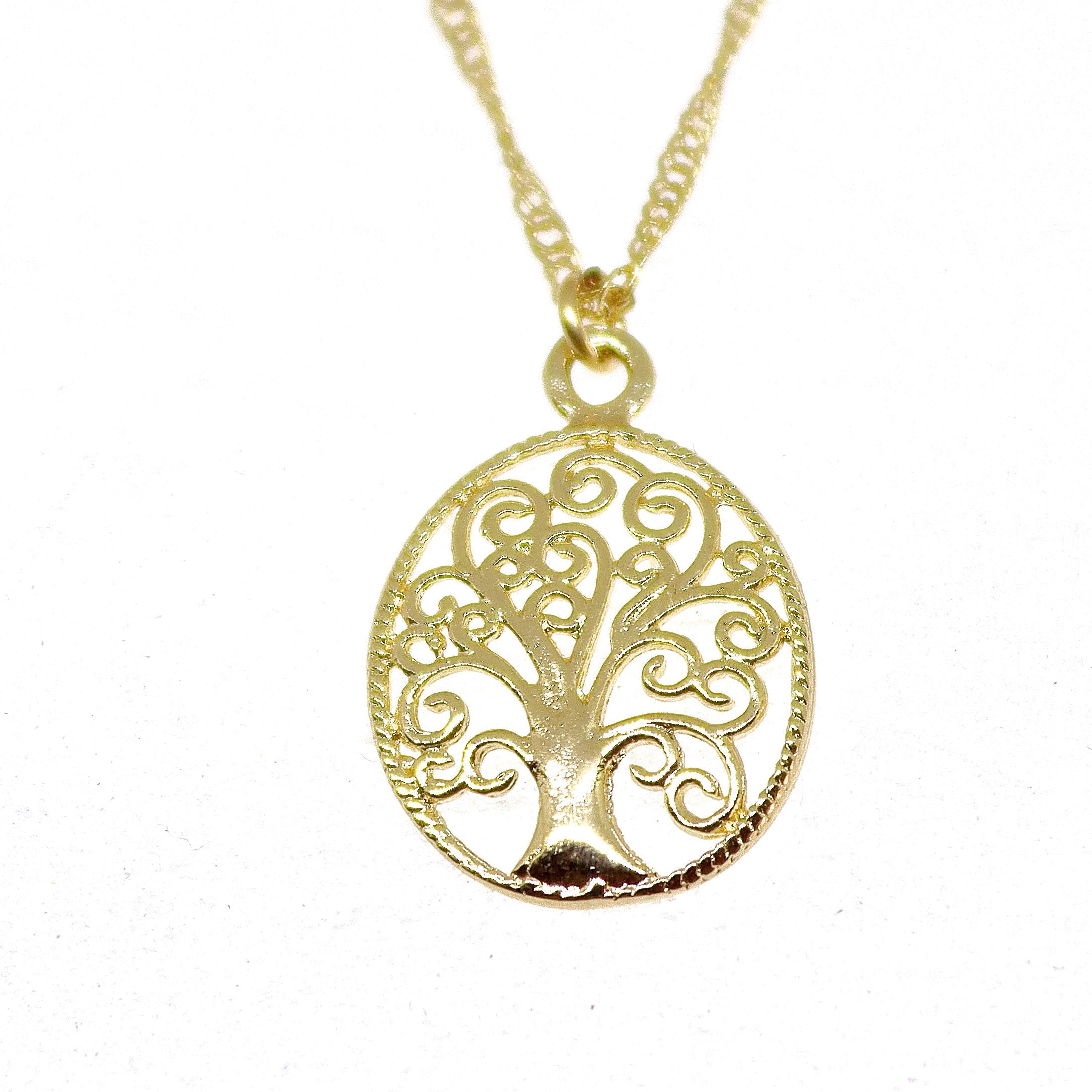 תליון שרשרת עץ החיים מזהב מלא 14 קראט