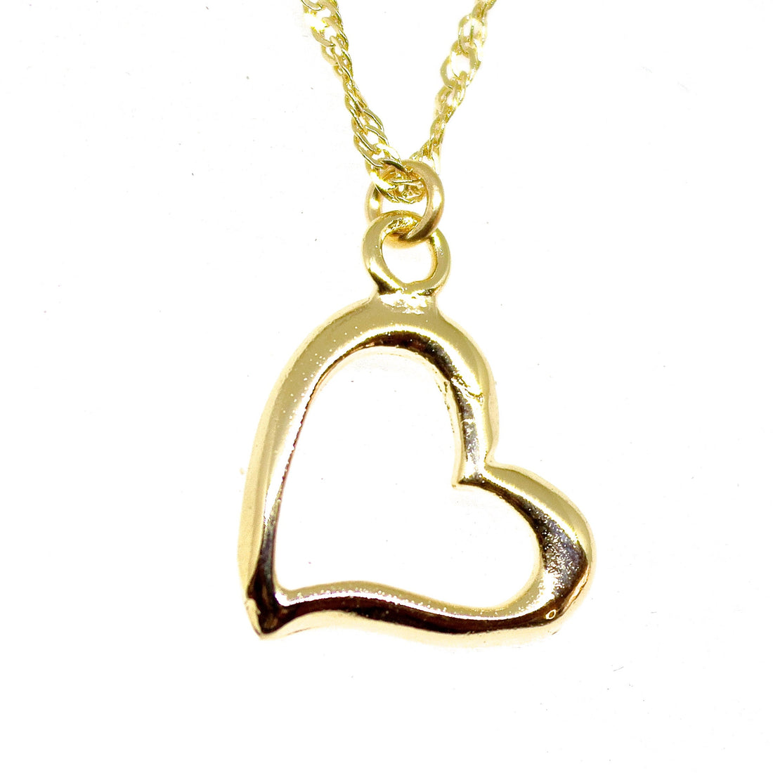 שרשרת לב מזהב מלא 14 קראט: תליון לב פתוח לרוחב