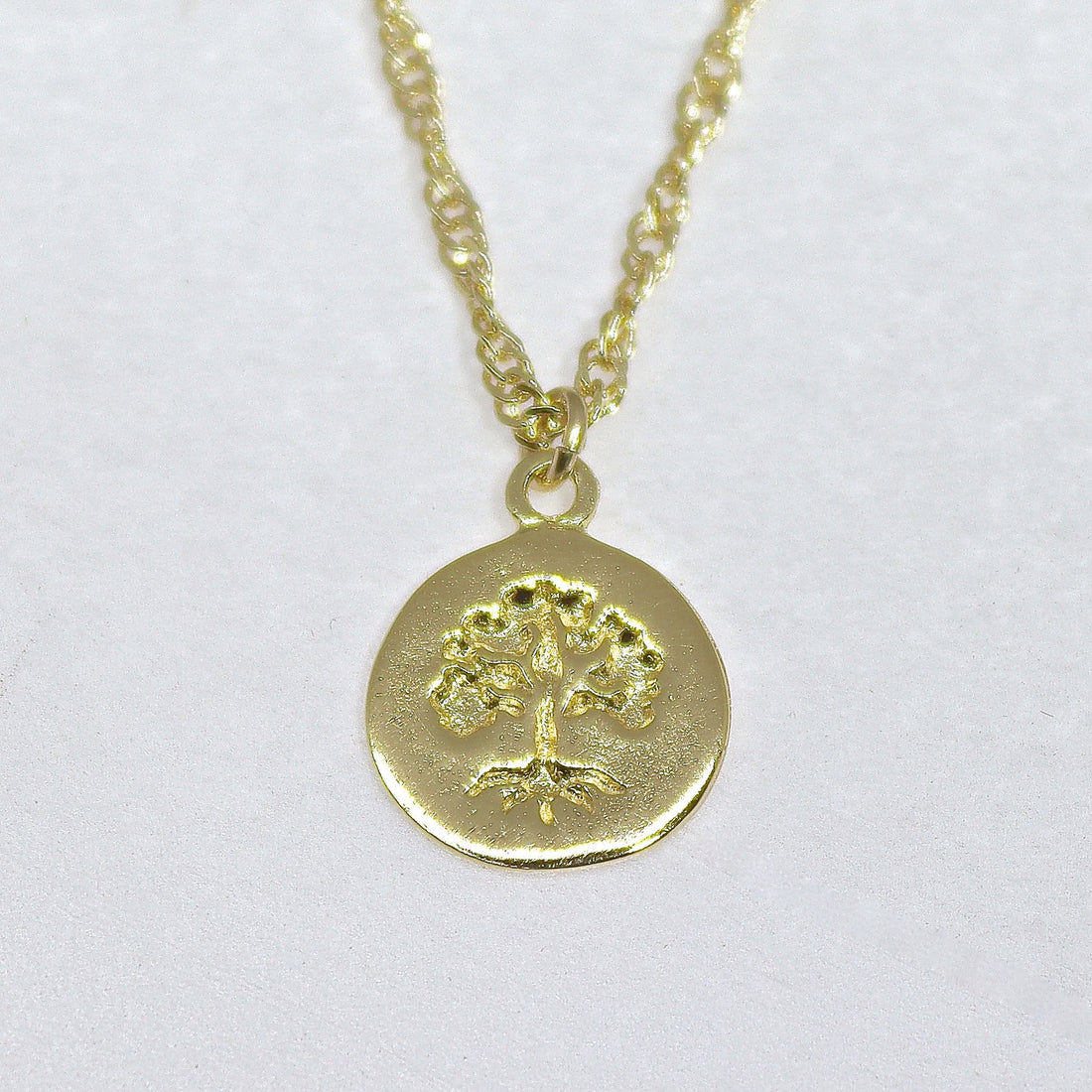 שרשרת תליון עץ החיים מזהב 14 קראט, תליון עץ משפחה זעיר מזהב 14 קראט