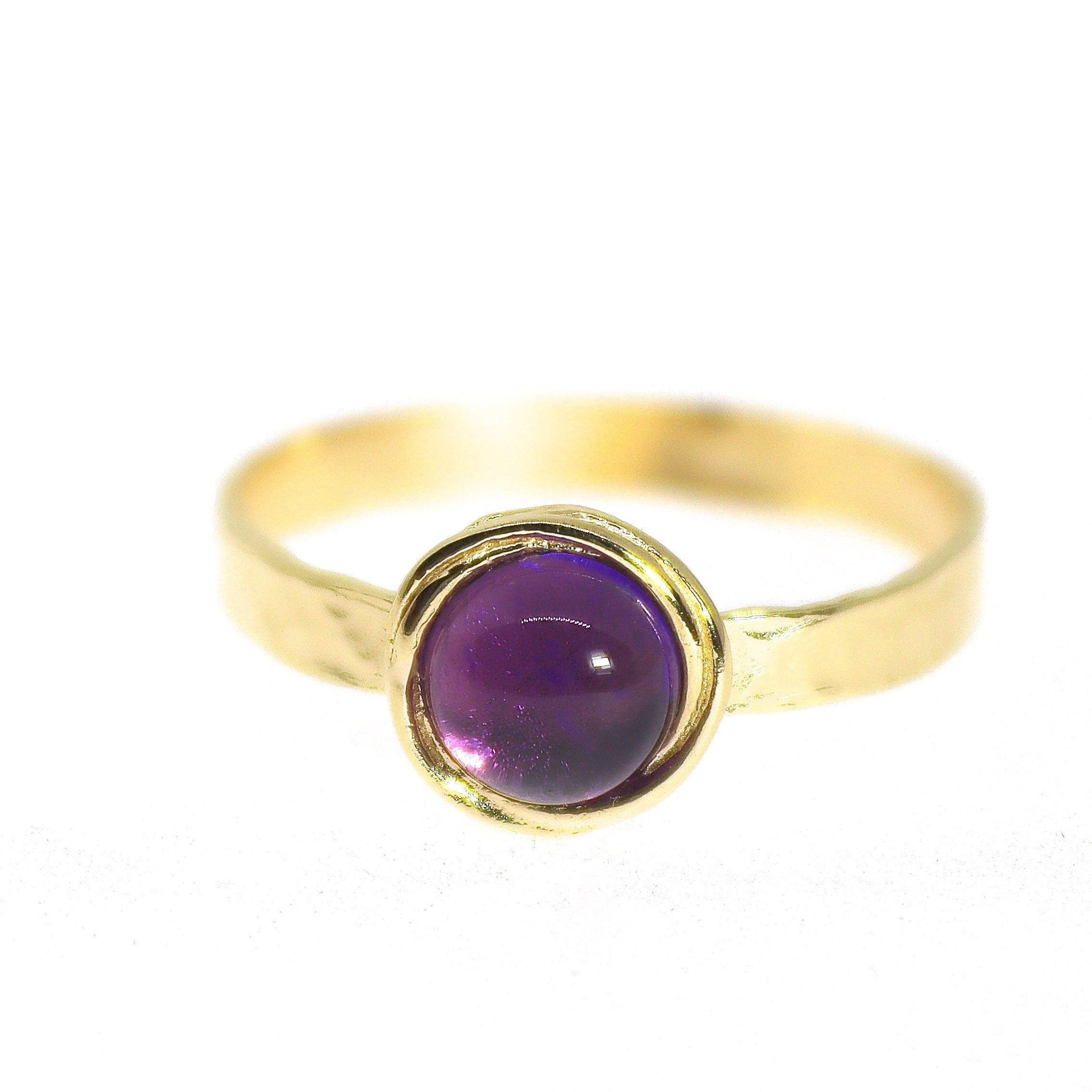 טבעת אמטיסט זהב בעבודת יד