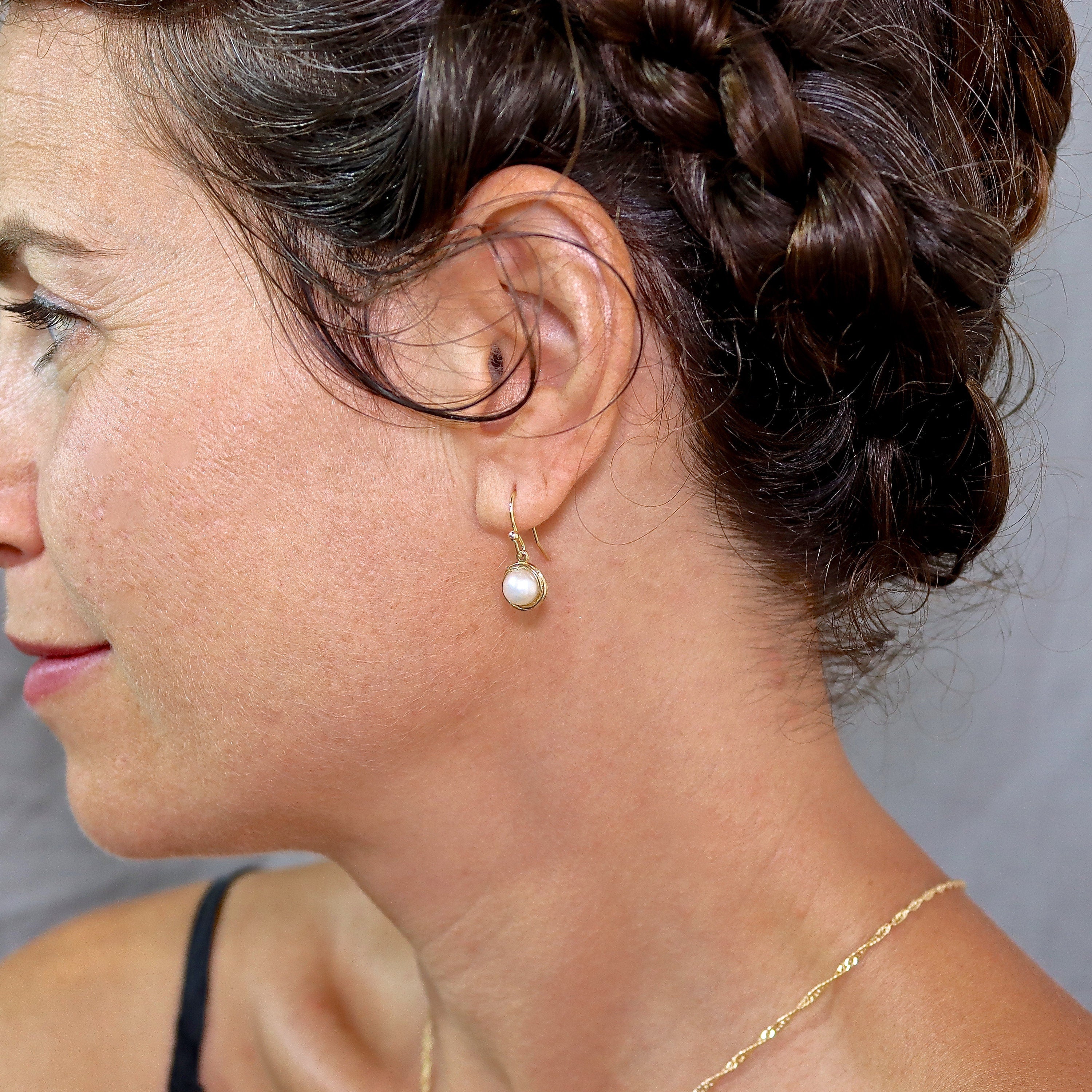 עגילי אופל מזהב 14 קראט, עגילי זהב אמיתיים 14 קראט