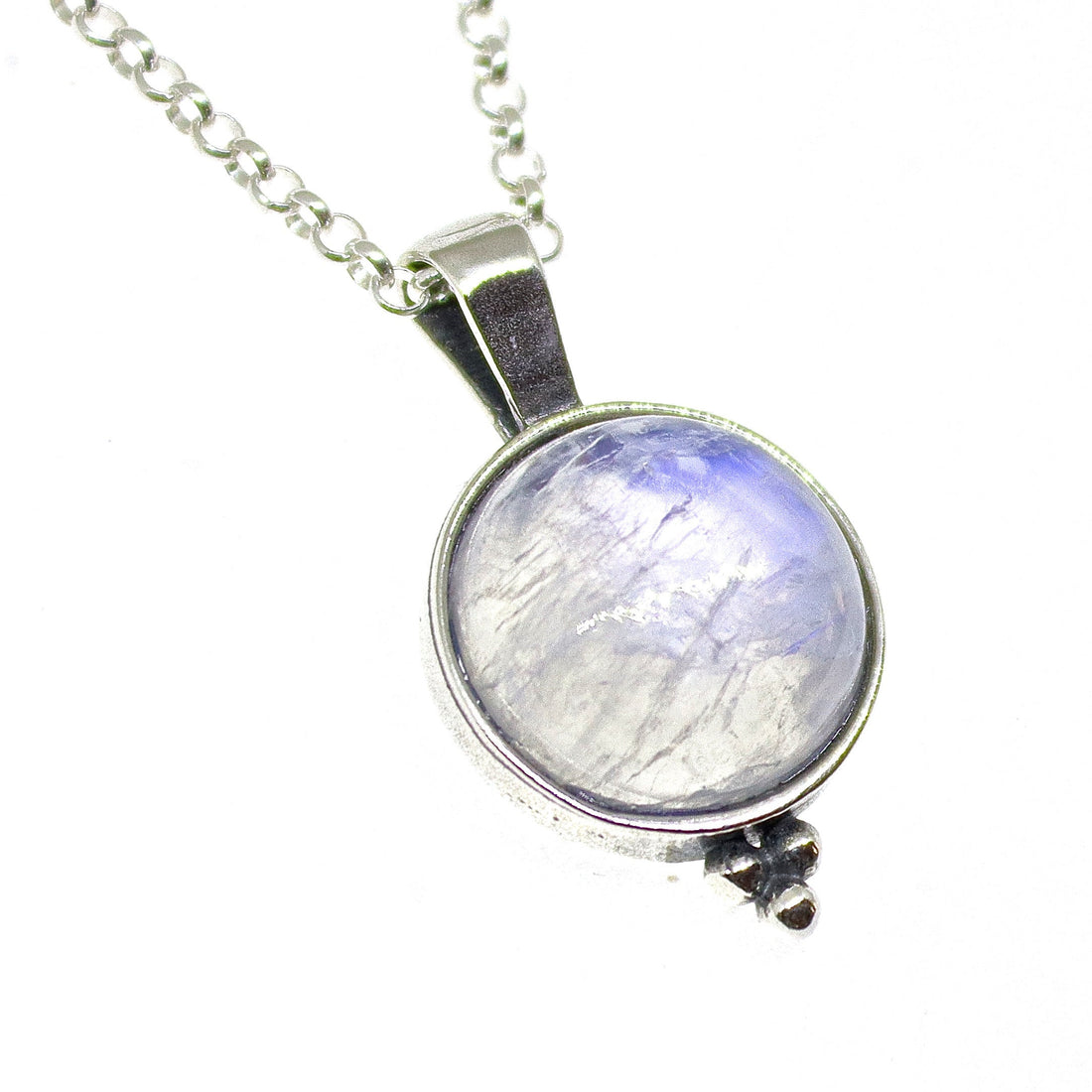 תליון שרשרת כסף סטרלינג אקוומרין, שרשרת אבני חן כחולות עגולות, מתנה עבורה