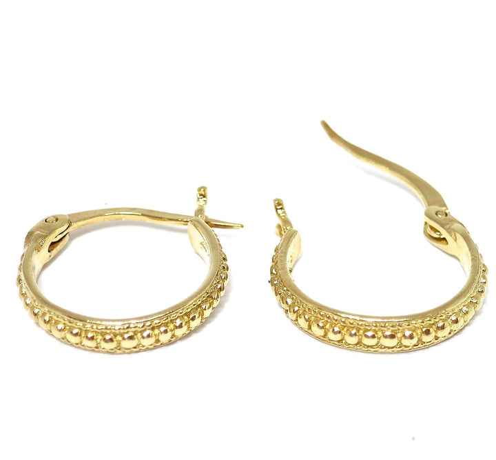 עגילי חישוק קטנים מזהב 14 קראט, עגילי חישוק בסגנון וינטג'