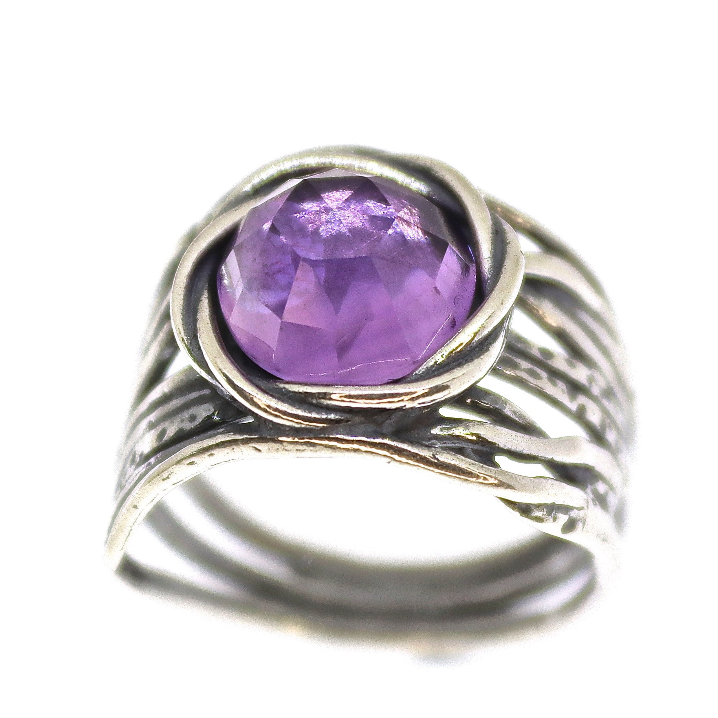 טבעת אוונטורין, טבעת עבה רחבה מכסף סטרלינג 925 עם אבן ירוקה