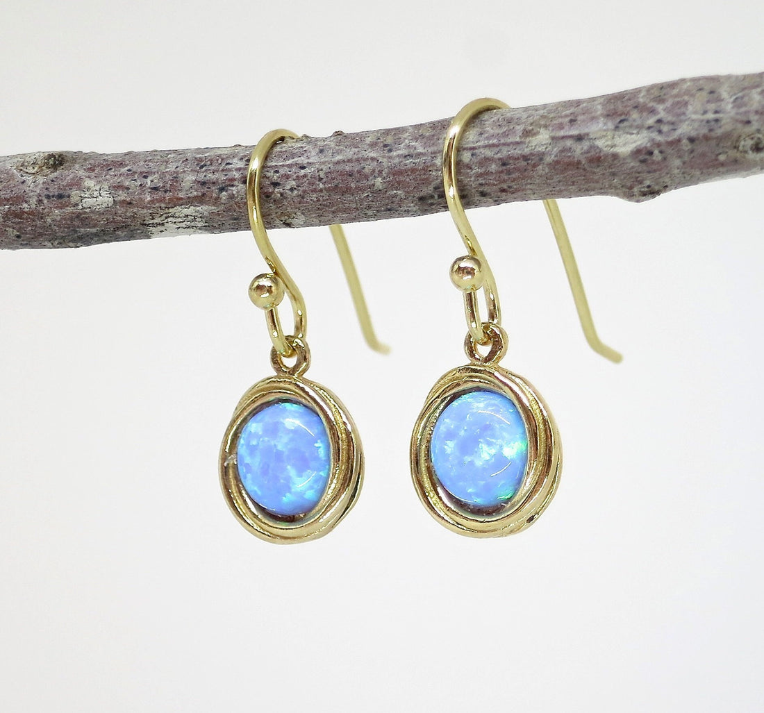 עגילי זהב אמטיסט תלויים, עגילי אבן סגולה פשוטים ועיגול