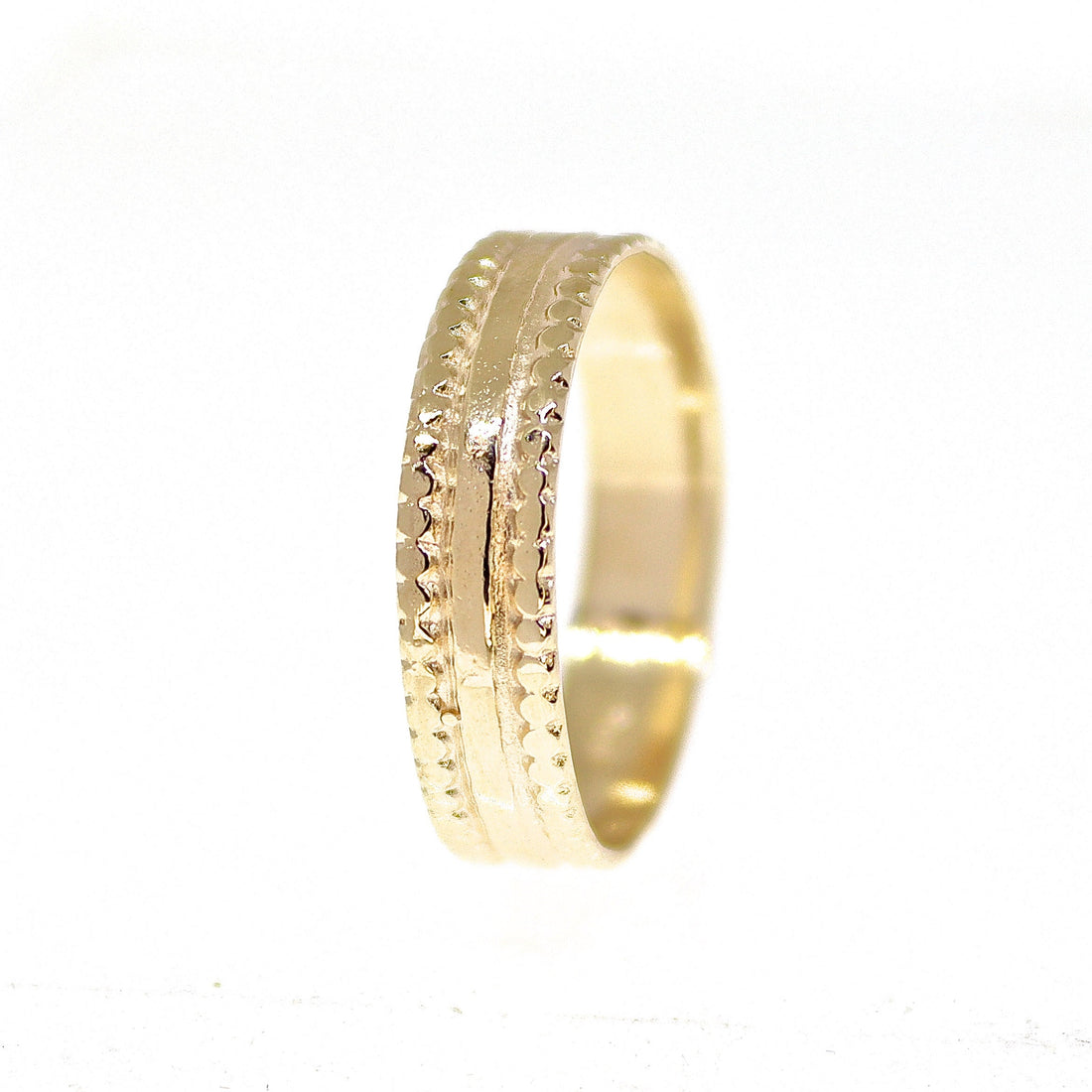 טבעת זהב מלא רחבה 14 קראט