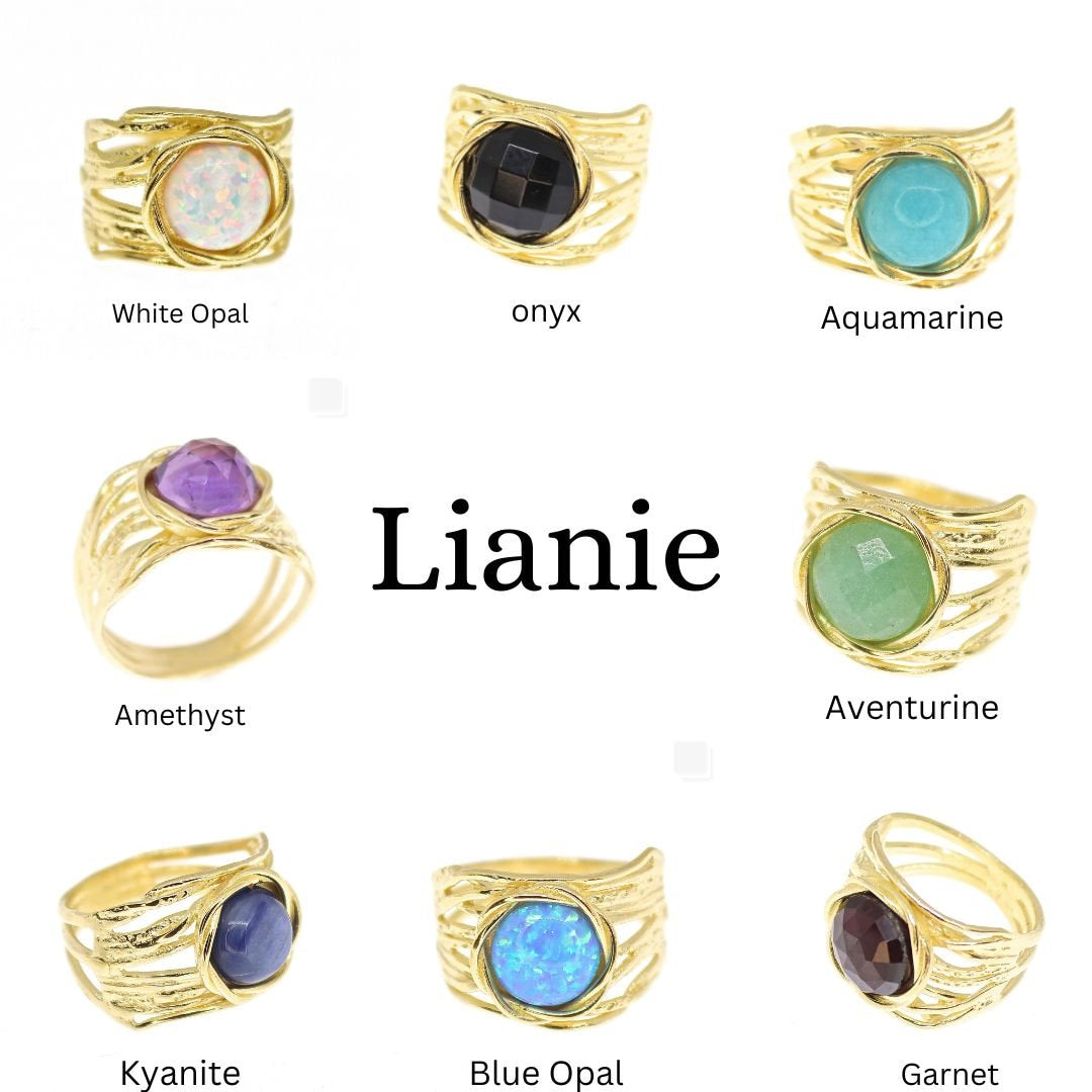 טבעת זהב רחבה אוניקס שחור