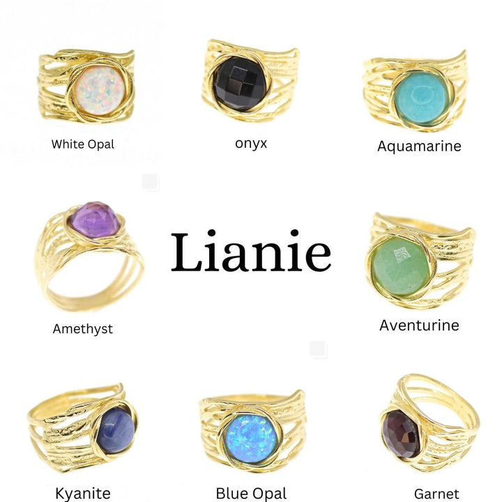 טבעת זהב רחבה ועבה משובצת גארנט 14 קראט