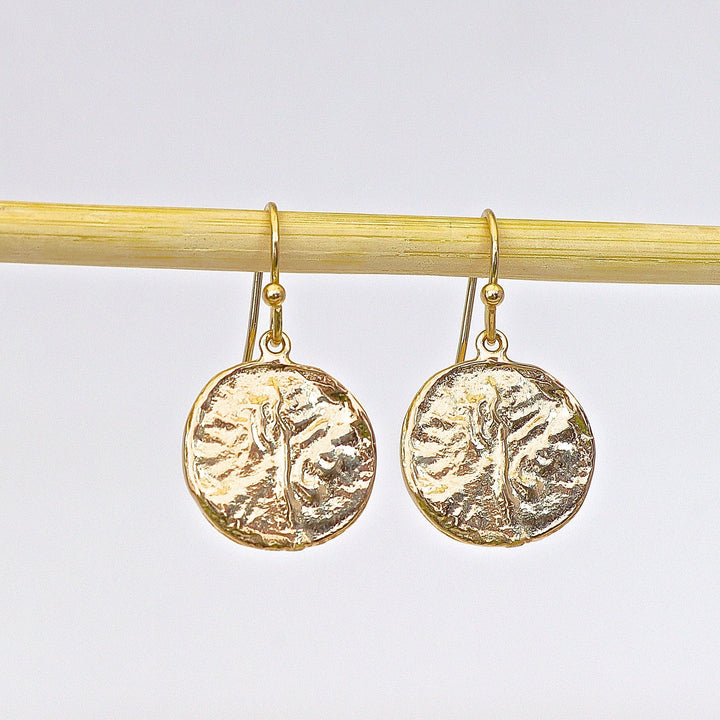 עגילי דיסק זהב תלויים, עגילי טקסטורה