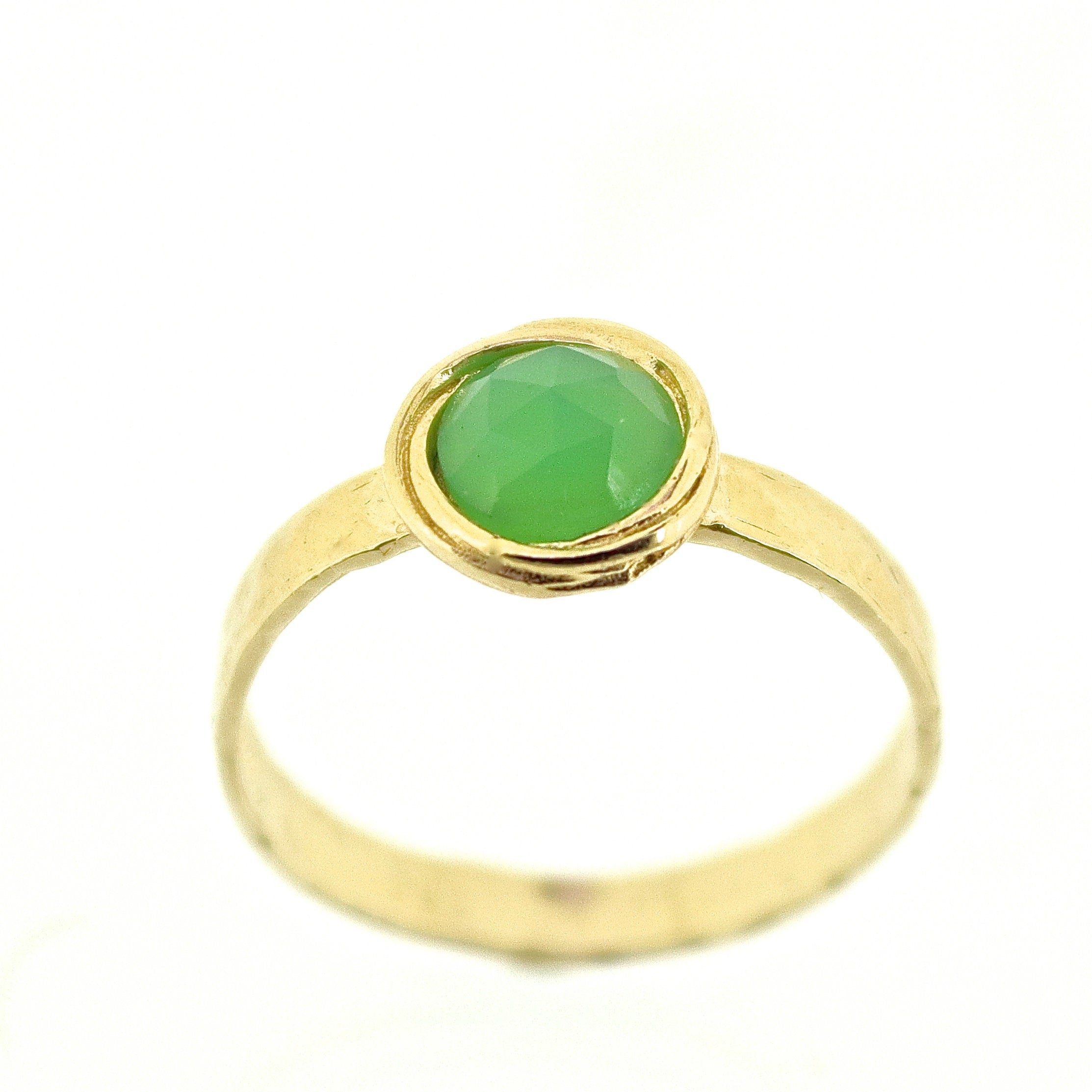 טבעת אקוומרין זהב אבן חן מרוקעת