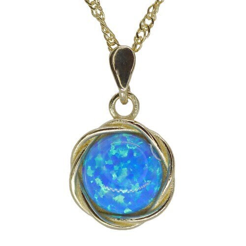 שרשרת תליון אופל זהב, תליון שרשרת אופל כחול