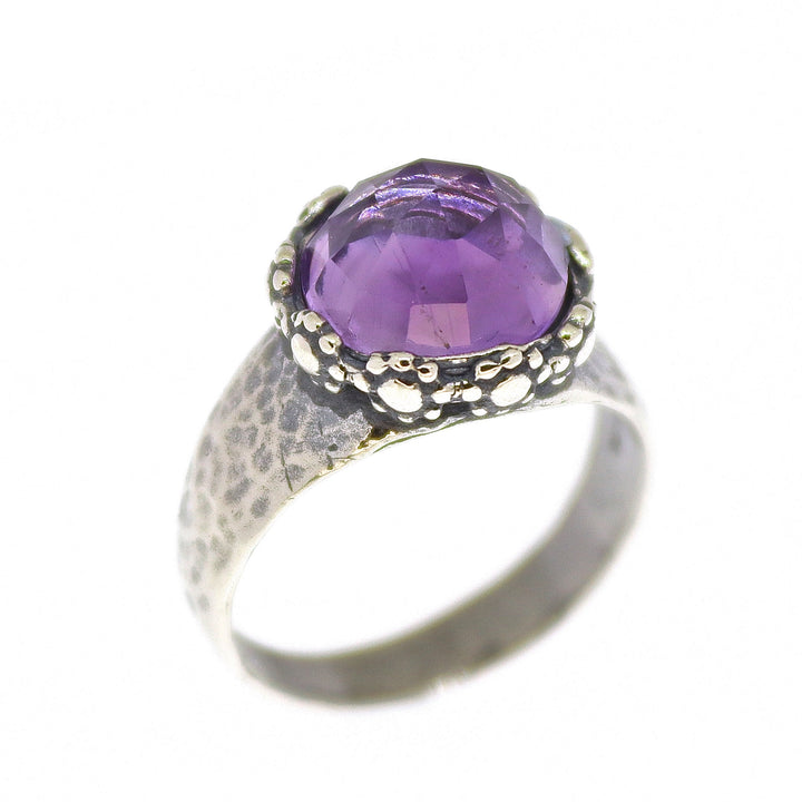 טבעת כסף סטרלינג 925 בעבודת יד משובצת אקוומרין