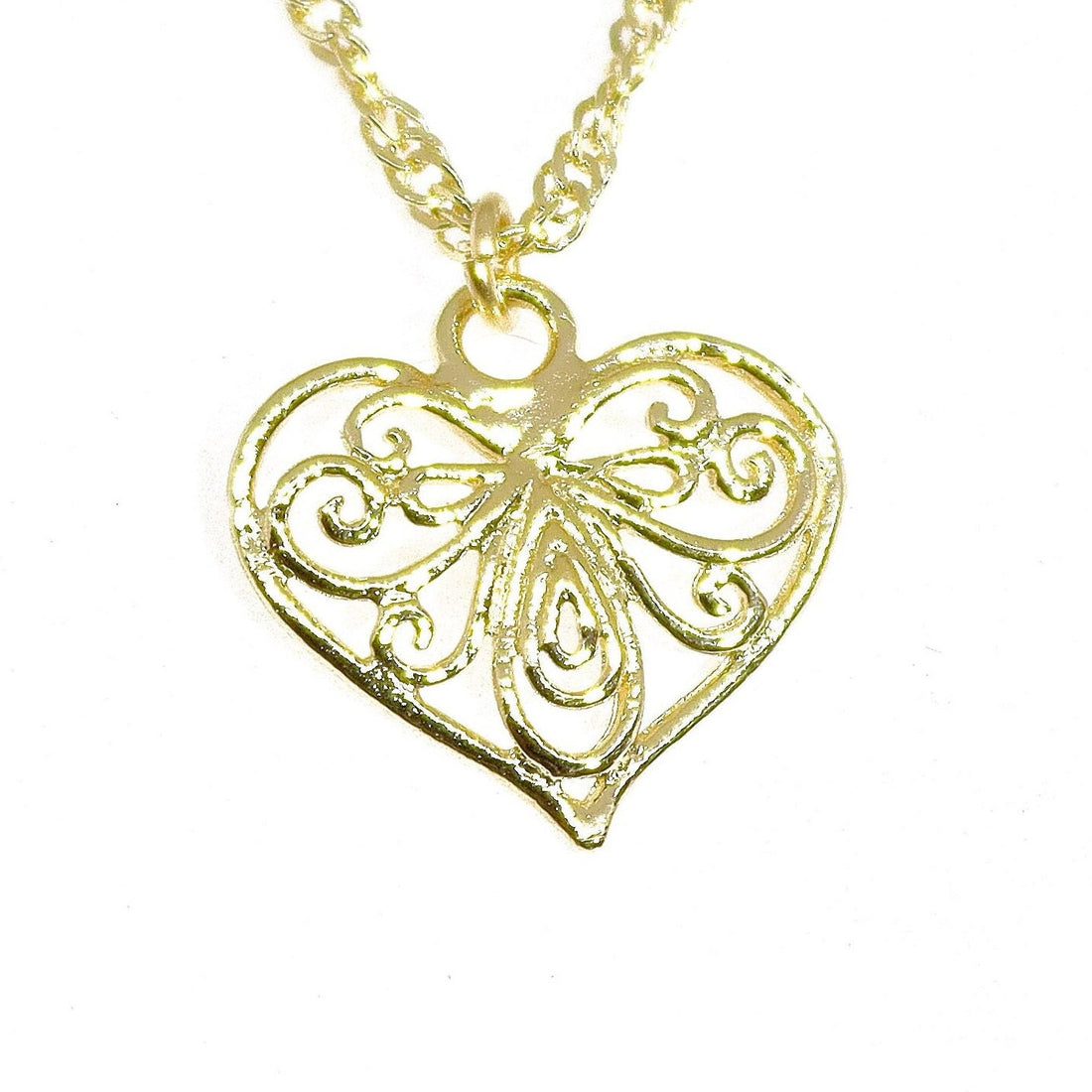 שרשרת תליון לב פיליגרן זהב 14 קראט, שרשרת לב זהב