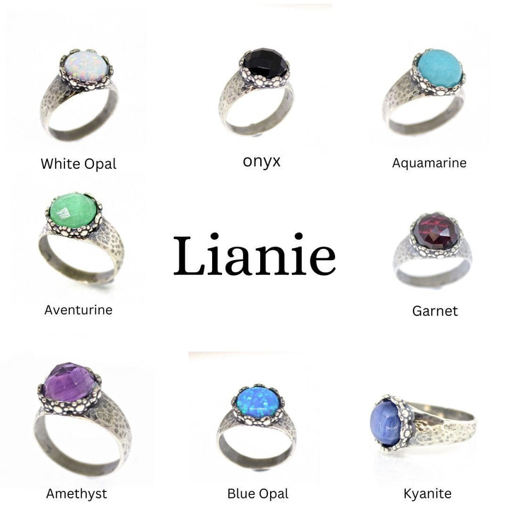 טבעת כסף סטרלינג 925 בעבודת יד משובצת אקוומרין