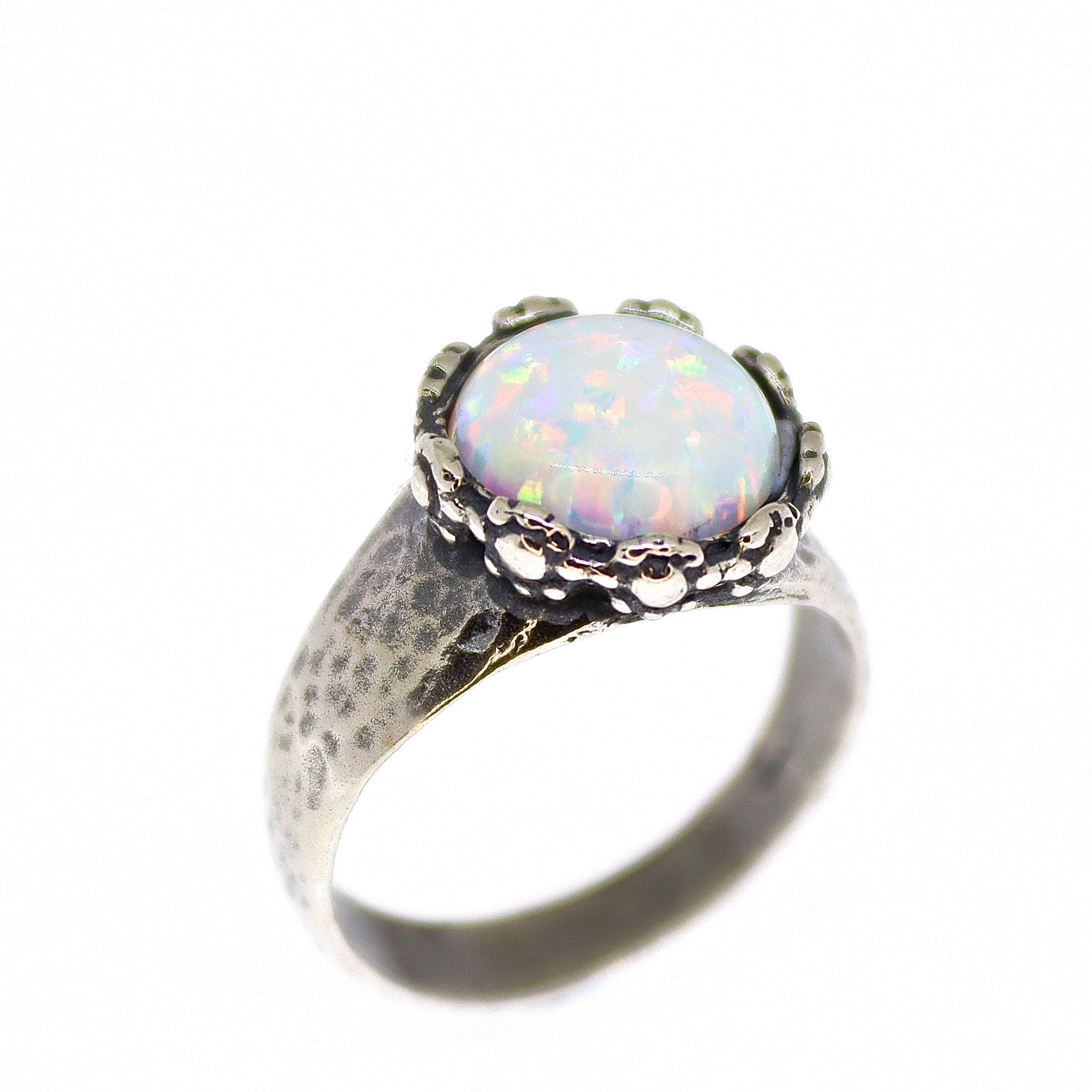 טבעת כסף סטרלינג 925 בעבודת יד משובצת אקוומרין