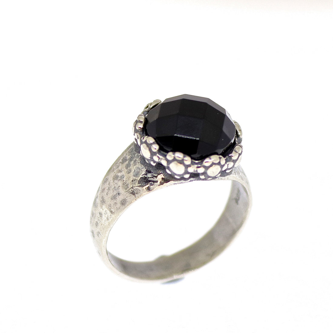 טבעת כסף סטרלינג 925 בעבודת יד משובצת אקוומרין