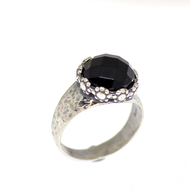 טבעת כסף סטרלינג 925 בעבודת יד משובצת אקוומרין