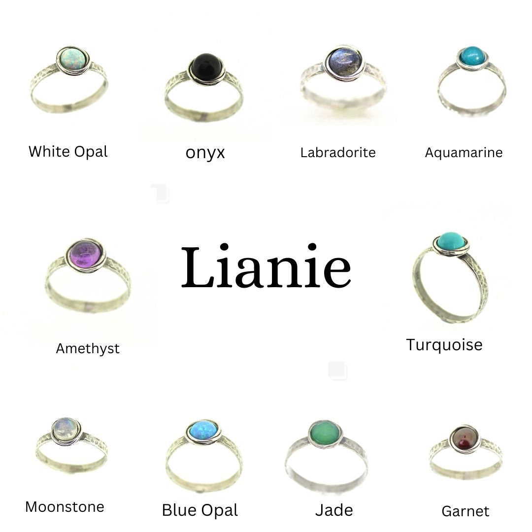 טבעת כסף סטרלינג משובצת אופל כחול