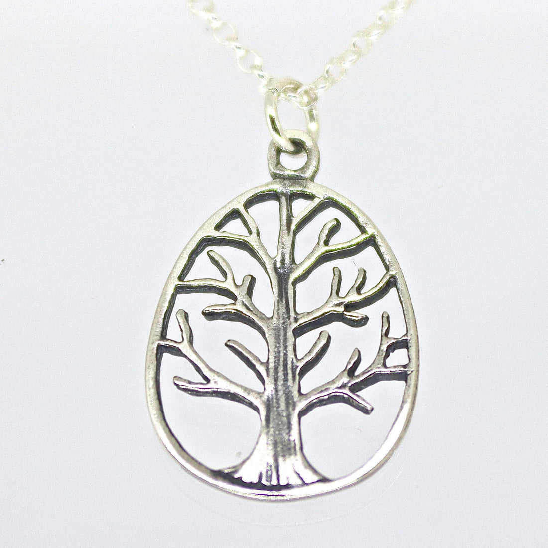 תליון שרשרת עץ החיים מכסף סטרלינג לנשים, שרשרת כסף אליפטית לעץ משפחה