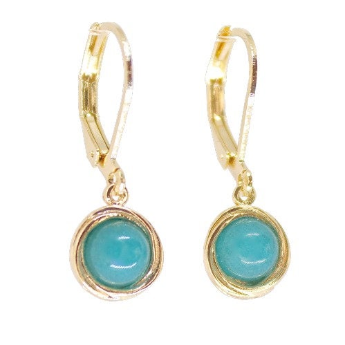 עגילי אופל מזהב 14 קראט, עגילי זהב אמיתיים 14 קראט