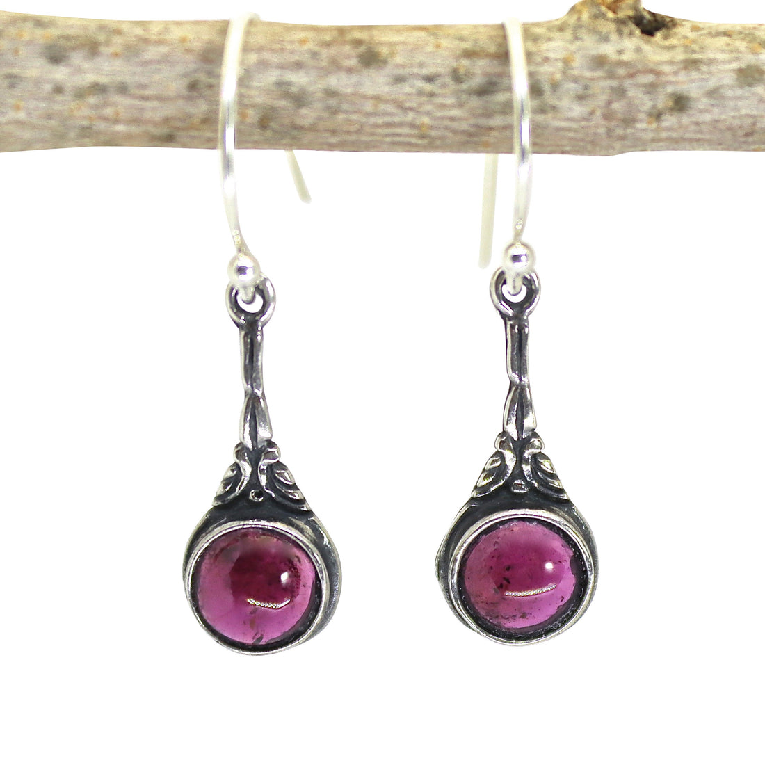 עגילי כסף סטרלינג 925 משובצים באבן ירוקה, בסגנון ויקטוריאני